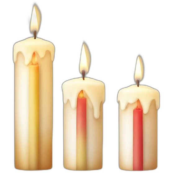 christmas candles with decor emoji