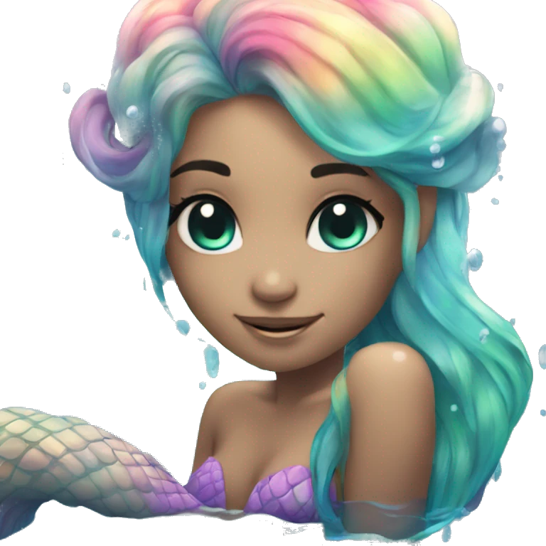 mermaid rainow cute lov emoji