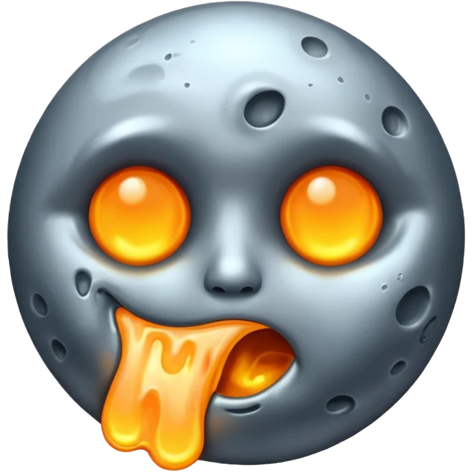 Melting moon emoji