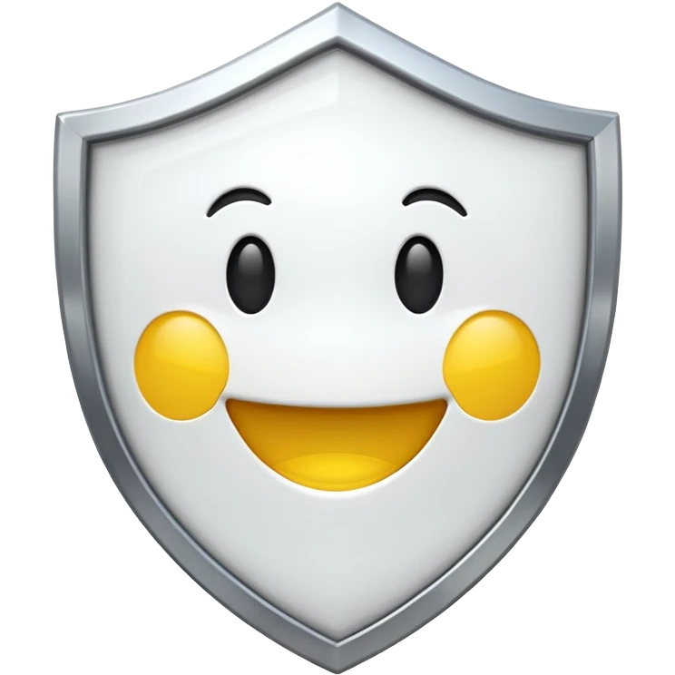 white shield with an emoji in it emoji