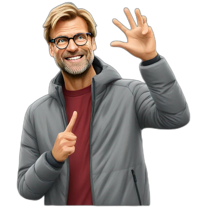 jurgen Klopp is doing "kiss" gesture emoji