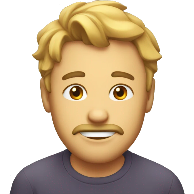 Make a guy mewing emoji