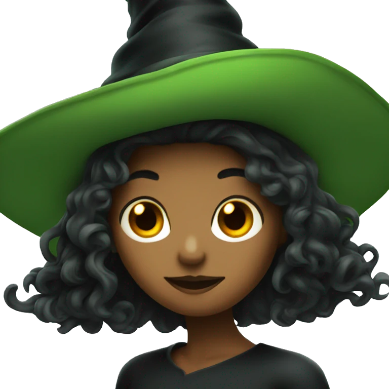 Green witch with black witch hat  emoji