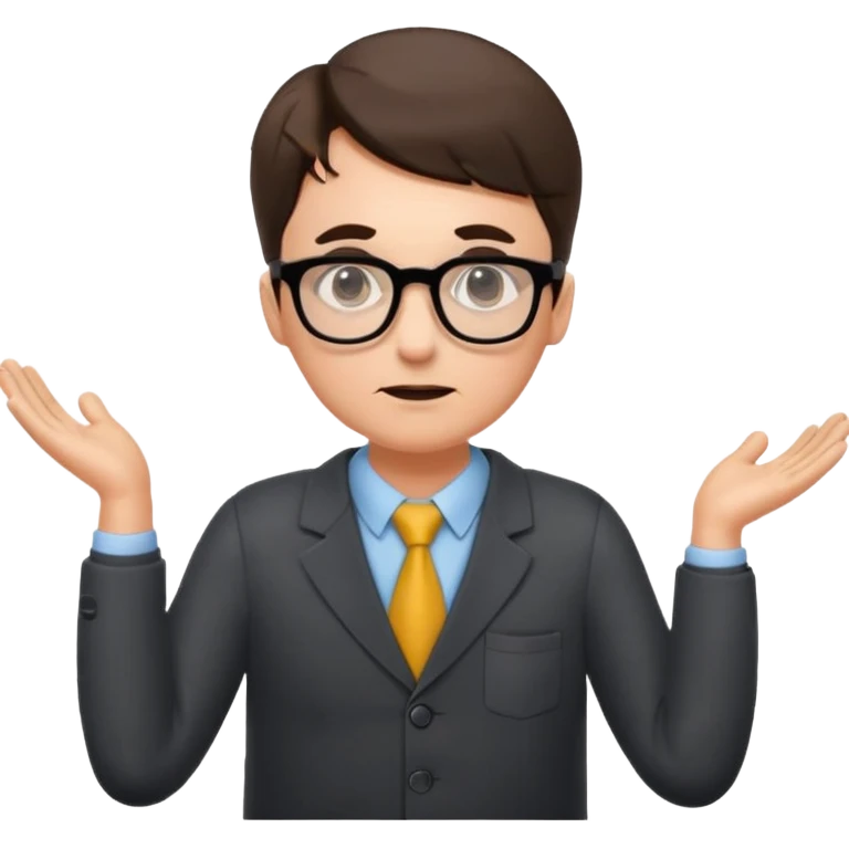 A confused teacher shrugging shoulders with euro symbols and documents floating around. emoji