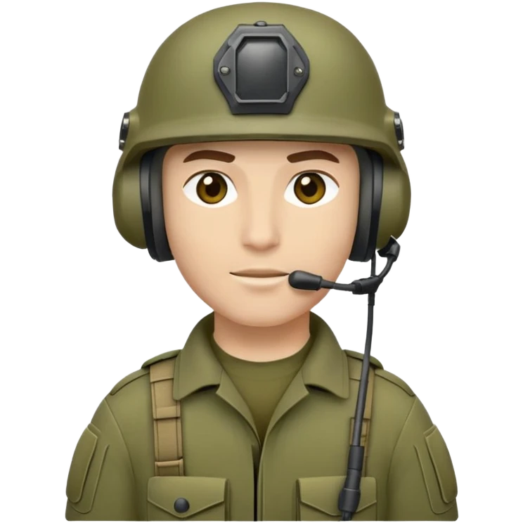 Modern soldier with tactical helmet and headset emoji