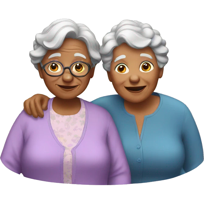 Granny with a friends emoji