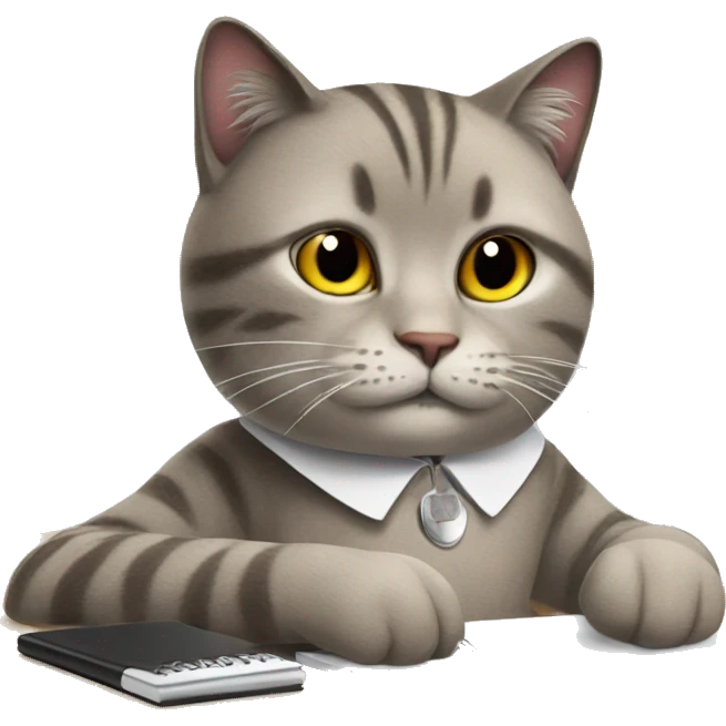 Cat taking notes on a notepad  emoji