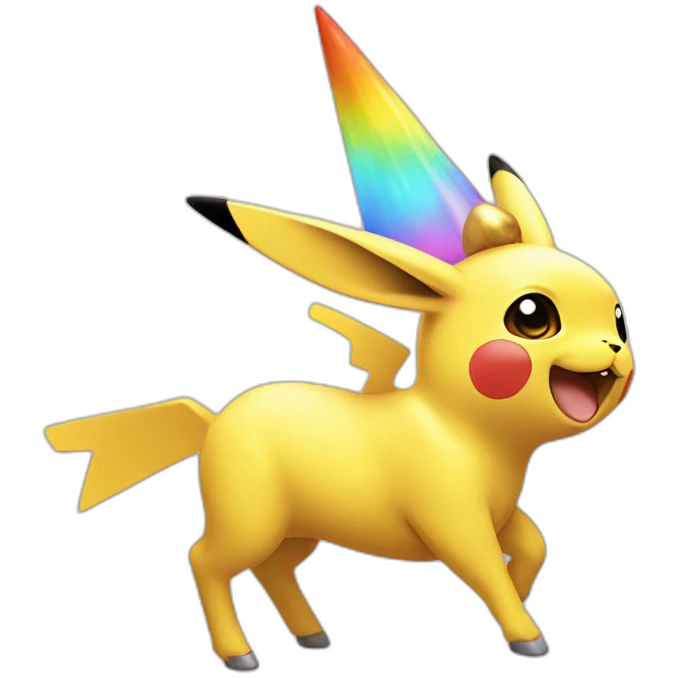 pikachu on a unicorn emoji
