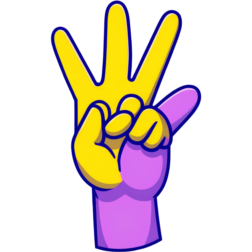 Yellow face iPhone emoji, tongue sticking out, putting up a peace sign emoji