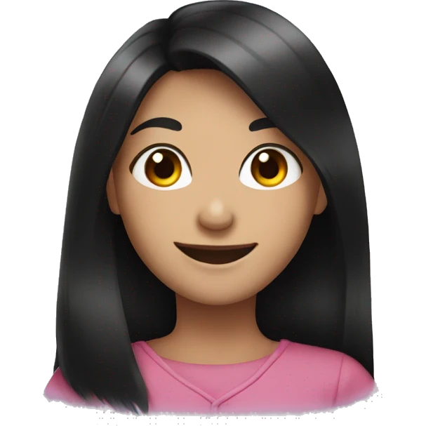 smiling girl with black hair emoji