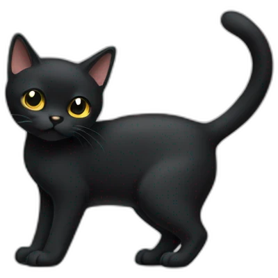 short-tail-all-black-cat-body emoji