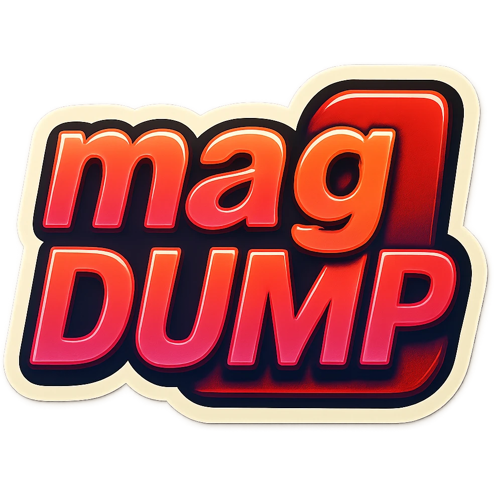 a logo, resembling that of a video tube site, for the text: "mag DUMP" emoji