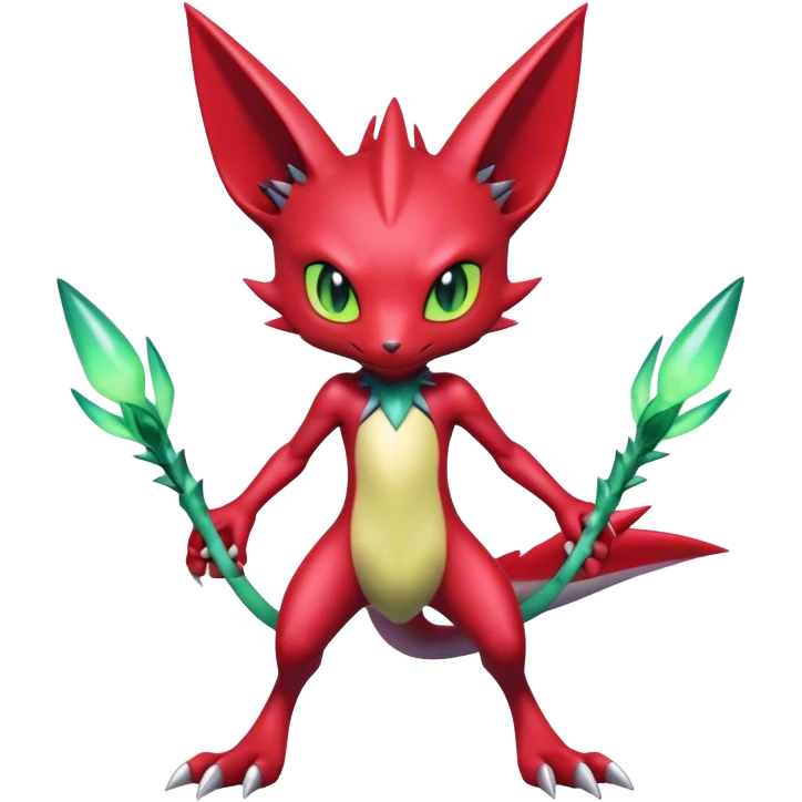 Cute Cool Edgy Shiny Ethereal Legendary Digimon-Sneasel-Scizor-hybrid full body emoji