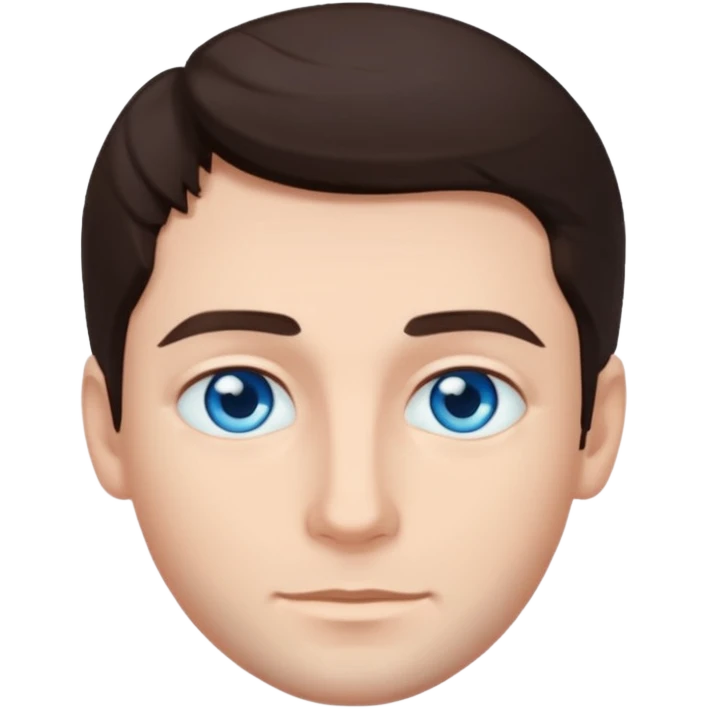 homme yeux bleu azur cheveux brun foncé emoji