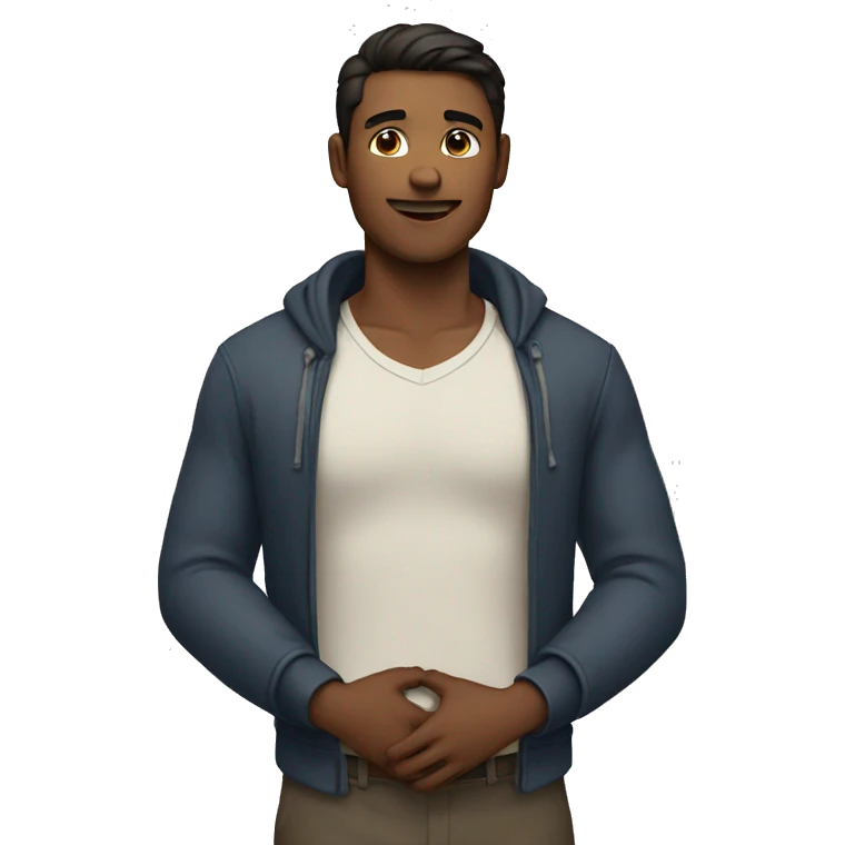 A man holds his chest emoji
