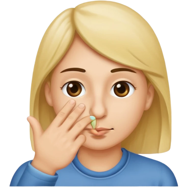 Putting finger in a nose emoji