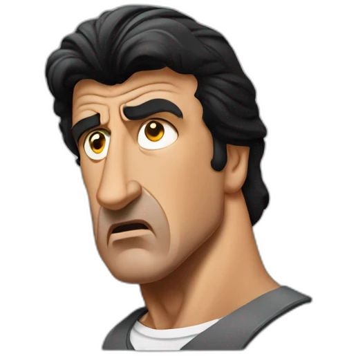 sylvester stallone serious cartoon wearing shirt emoji