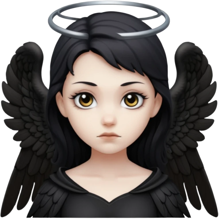 dark angel with dark wings emoji