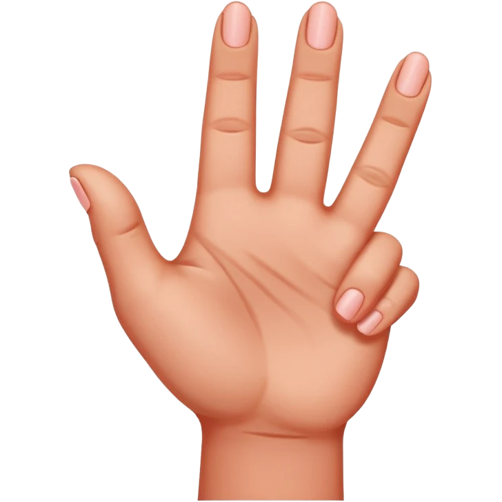 I want the thumb, middle, and index fingers pointing upwards, and the others pointing downwards, and they should be red. emoji