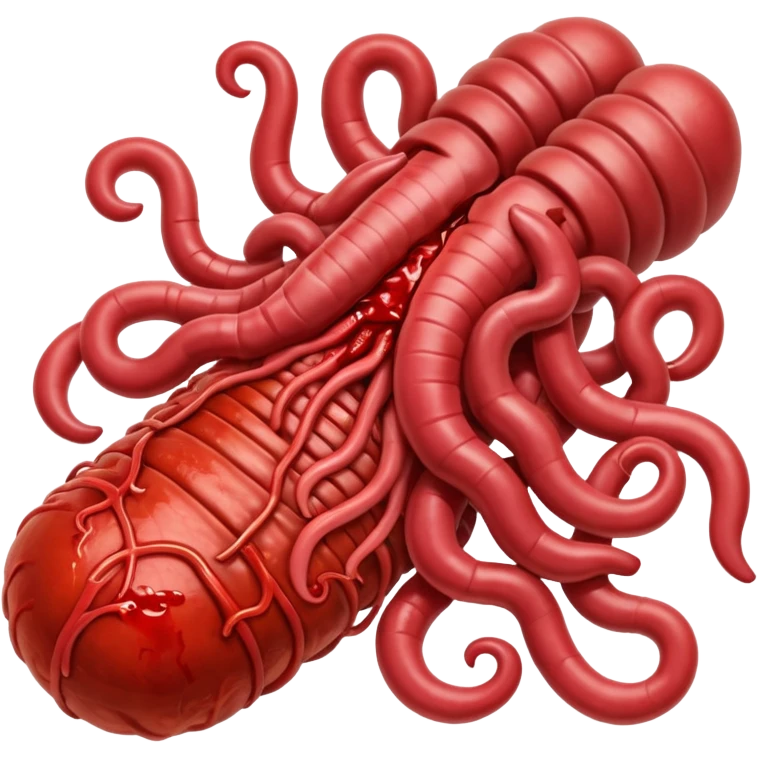 Bloody pile of intestines and organs, covered in blood emoji
