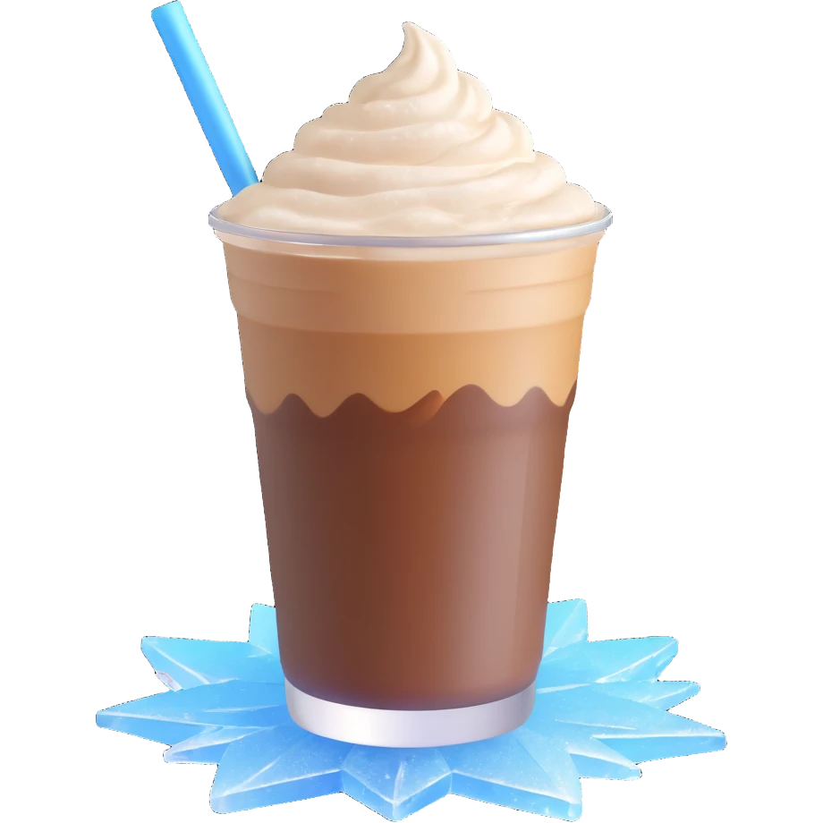 a frozen cup of coffee with ice crystals and frosty details emoji