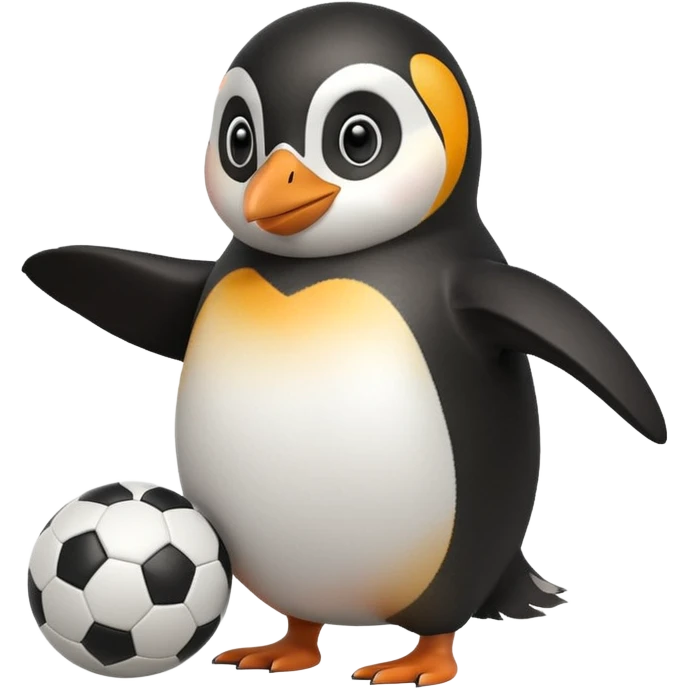 a penguin playing football emoji