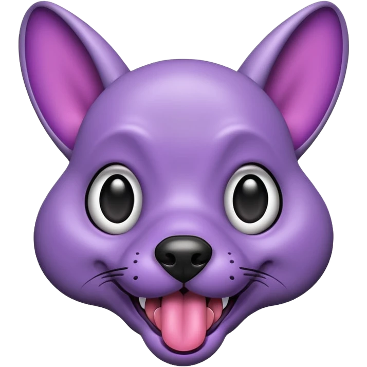 alien dog purple very big folded ear and tongue sticking out emoji