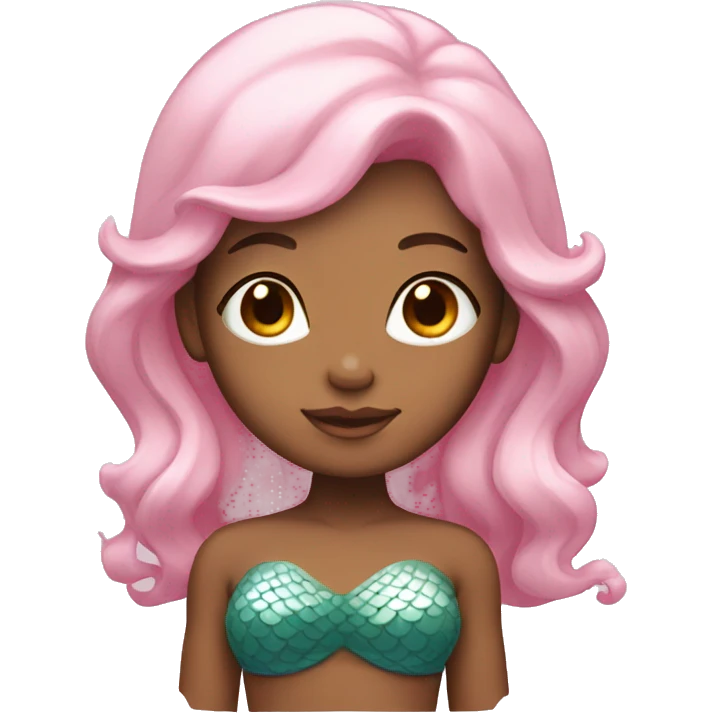Mermaid with light pink hair and tan skin emoji