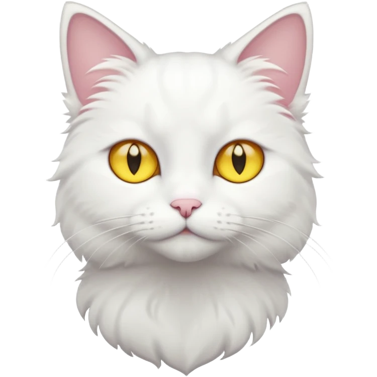white cat with yellow eyes  emoji