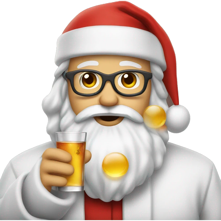 Santa with vodka emoji