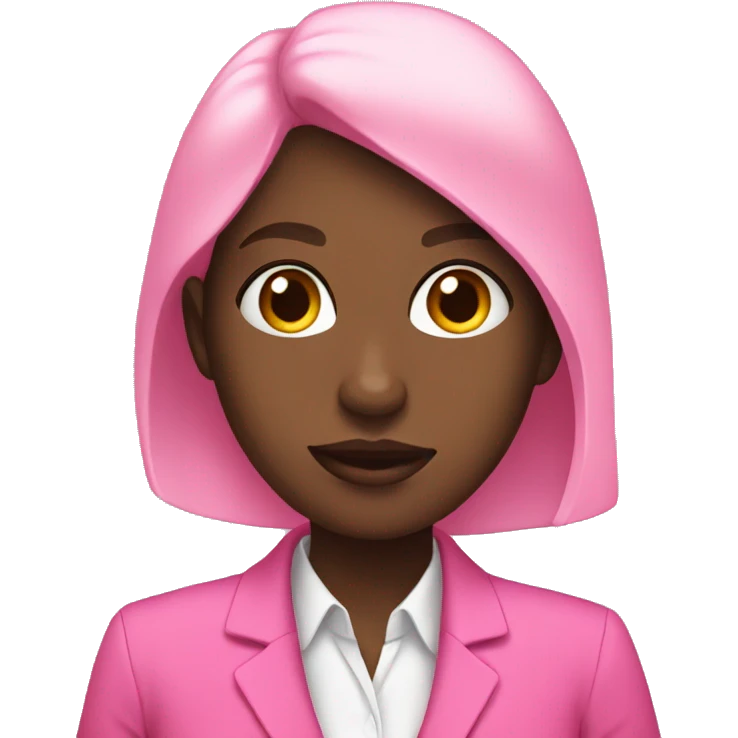Emoji black girl in pink suit at work emoji