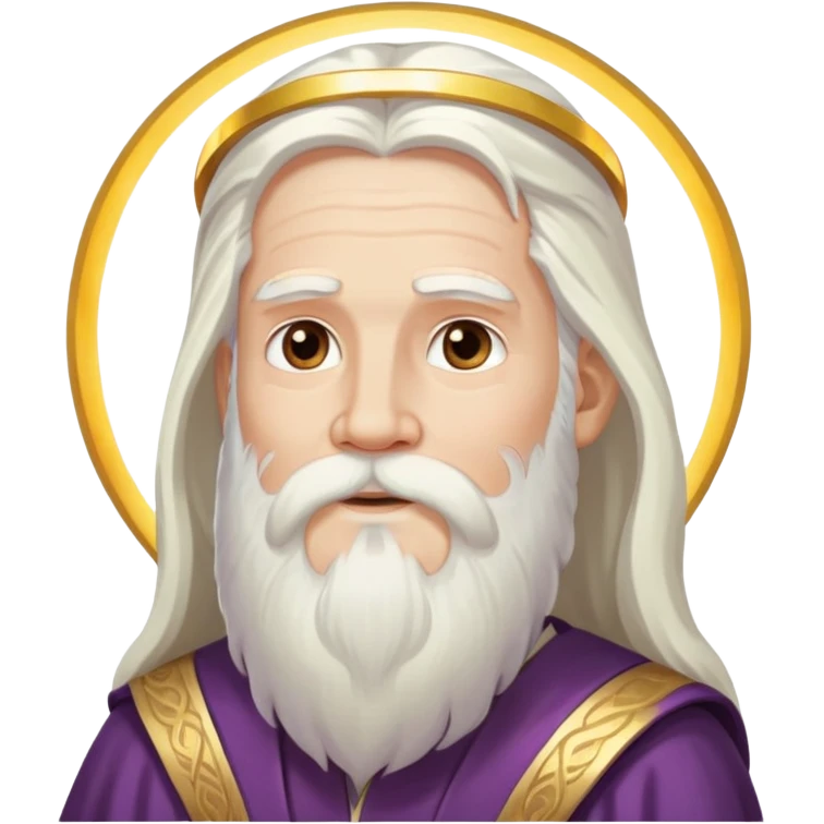 God, wise man with halo, long white hair, beard and white mustache emoji