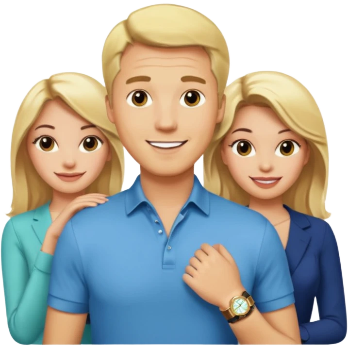 Rapper Blonde man with so much beatiful girls and he have a rolex emoji