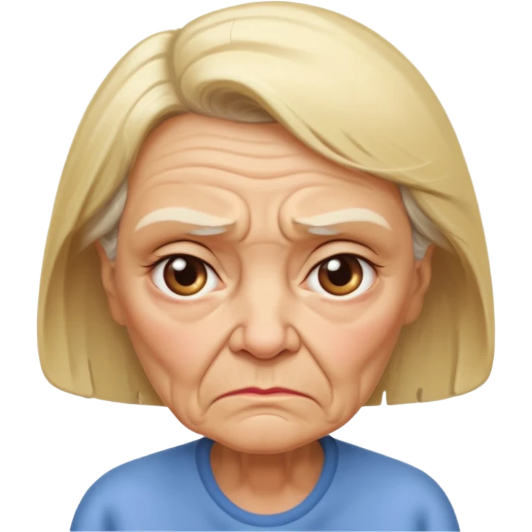 Blonde elderly grumpy woman emoji