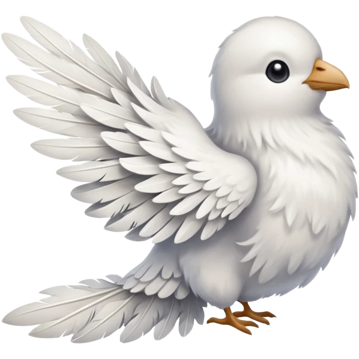 a dovetail consisting of white feathers emoji