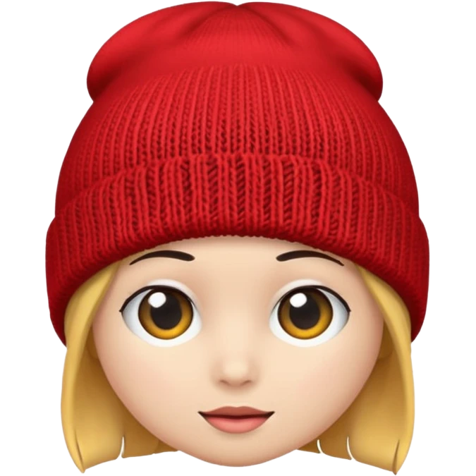 빨간 비니 모자 emoji