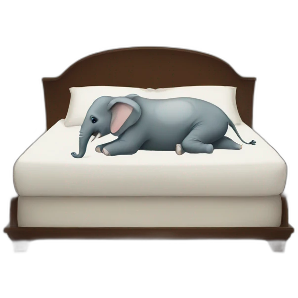 Bed with a elephant emoji
