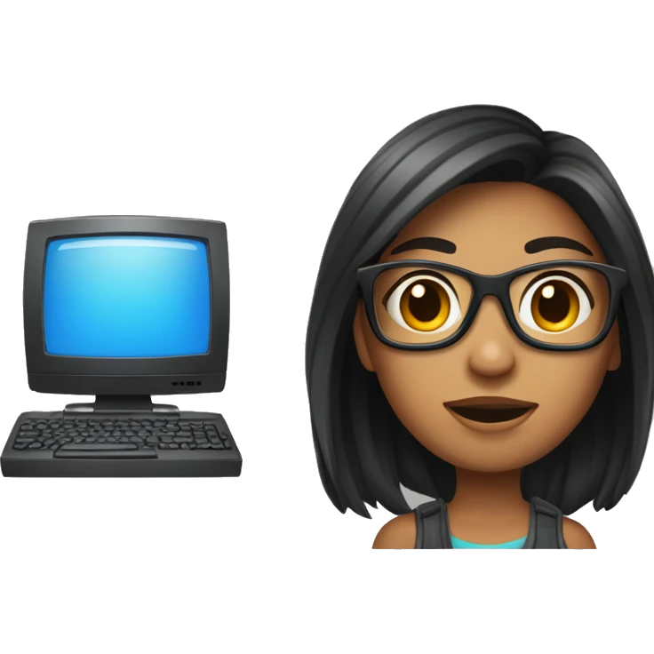 my girlfriend nerd who plays computer games emoji