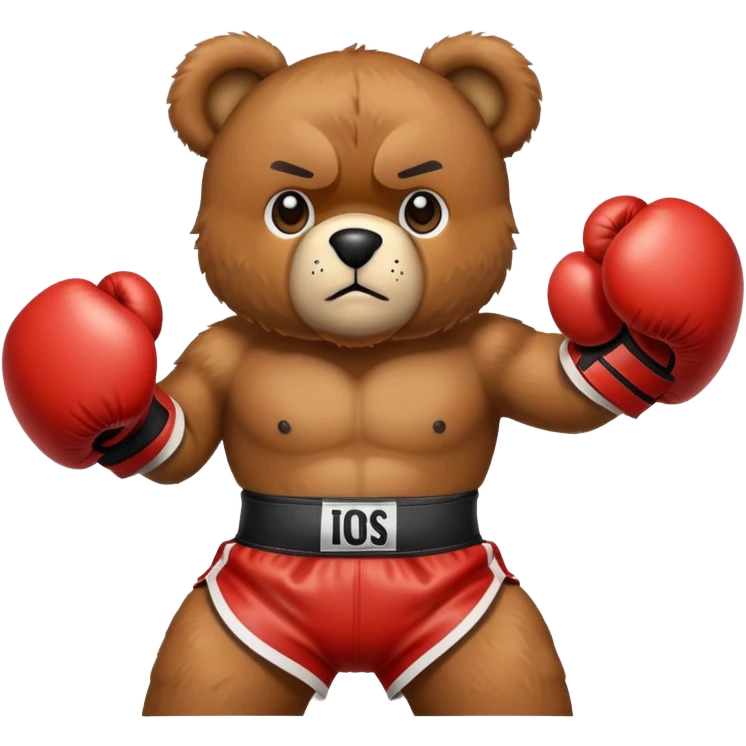 Teddy bear boxer emoji