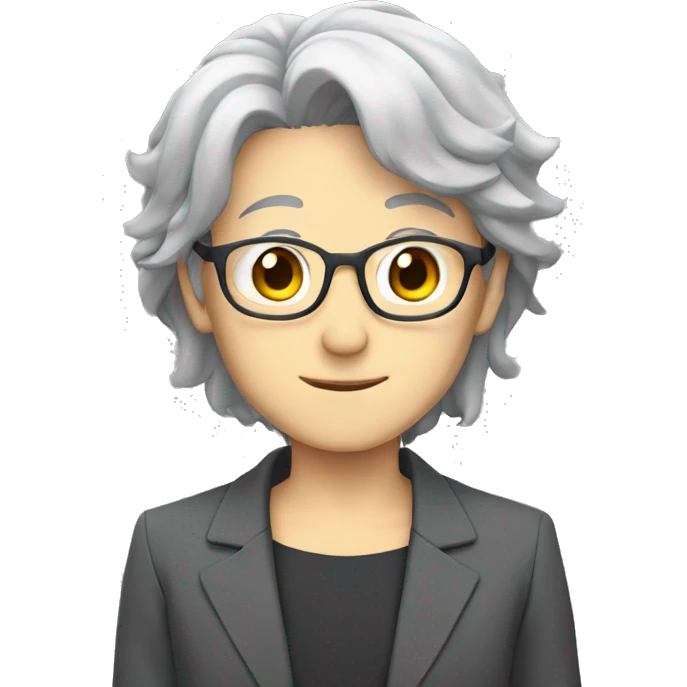 anime teacher  with gray hair emoji