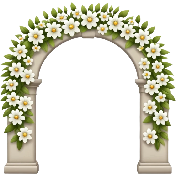 white flower arch emoji