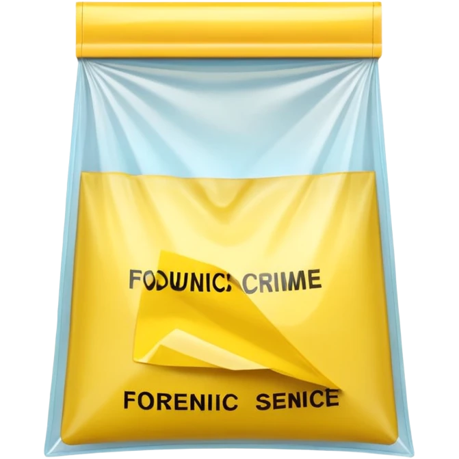 3D render of Yellow Tape inside a clear plastic evidence bag, sterile lighting, forensic crime scene aesthetic, plastic reflection. emoji