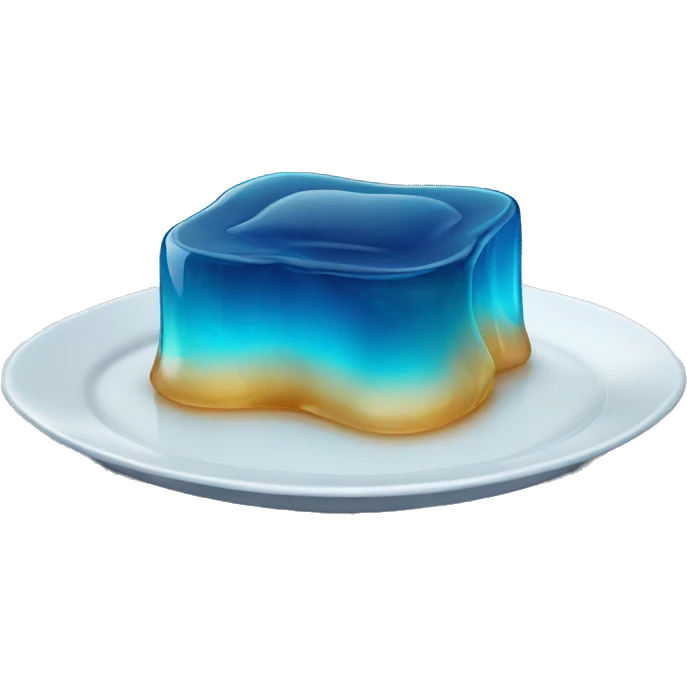 square blue jelly slab on plate emoji