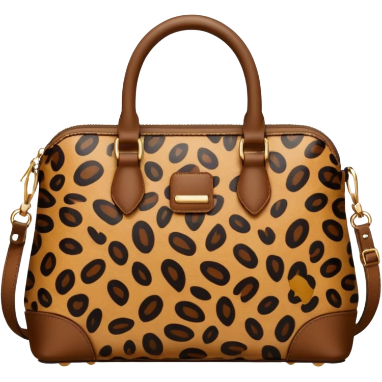 Leopard print bag remove background emoji
