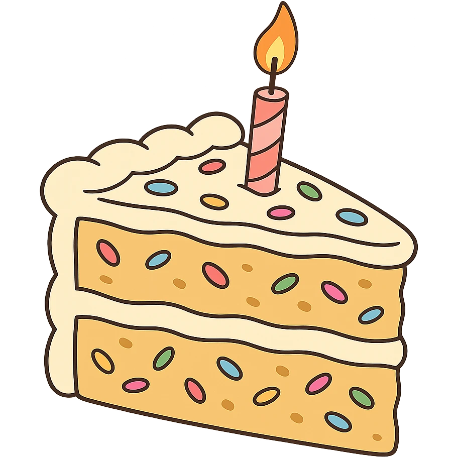 slice of funfetti birthday cake emoji