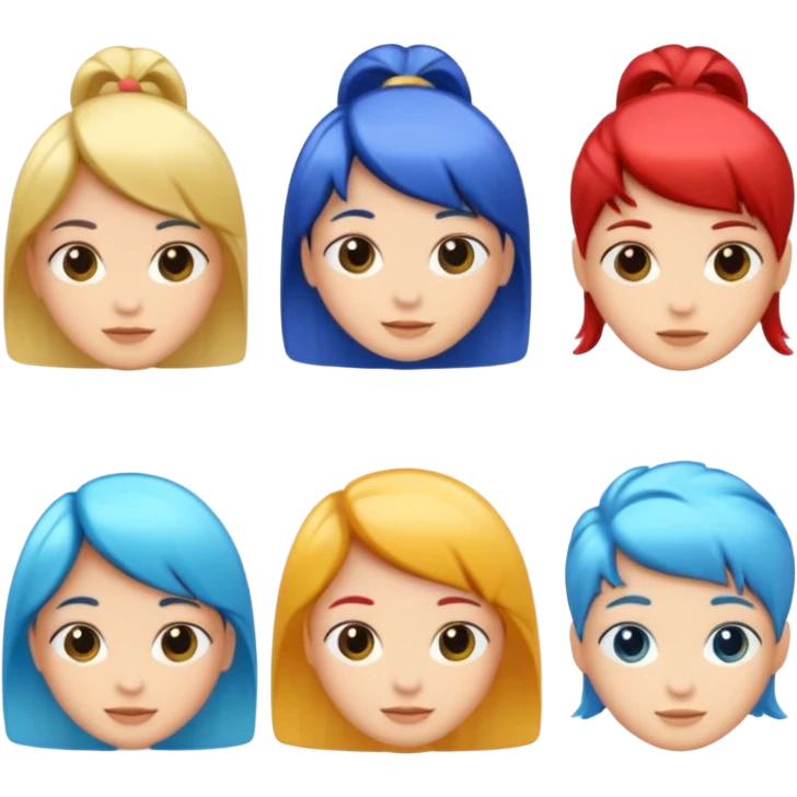 Different hairstyles emoji