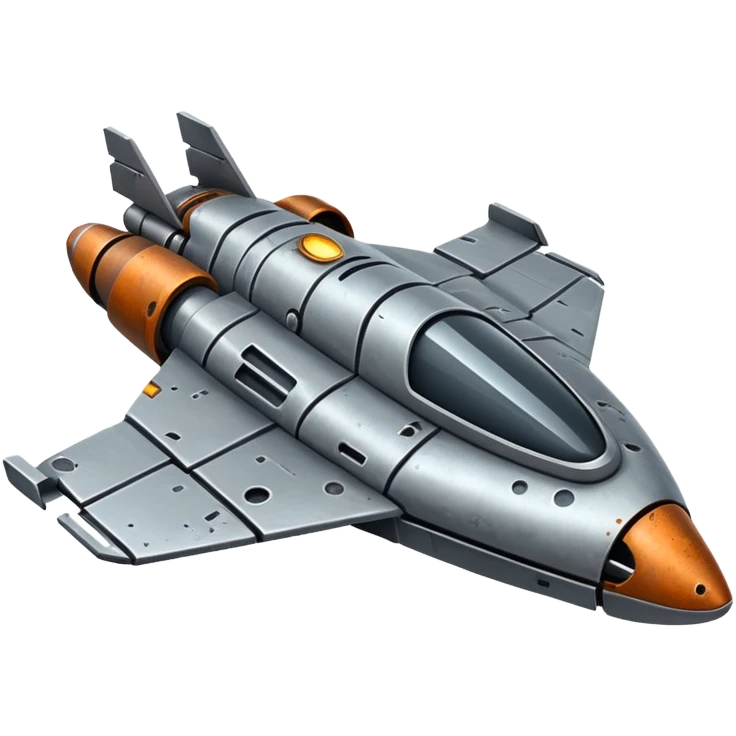 gray futuristic scrap spaceship  emoji
