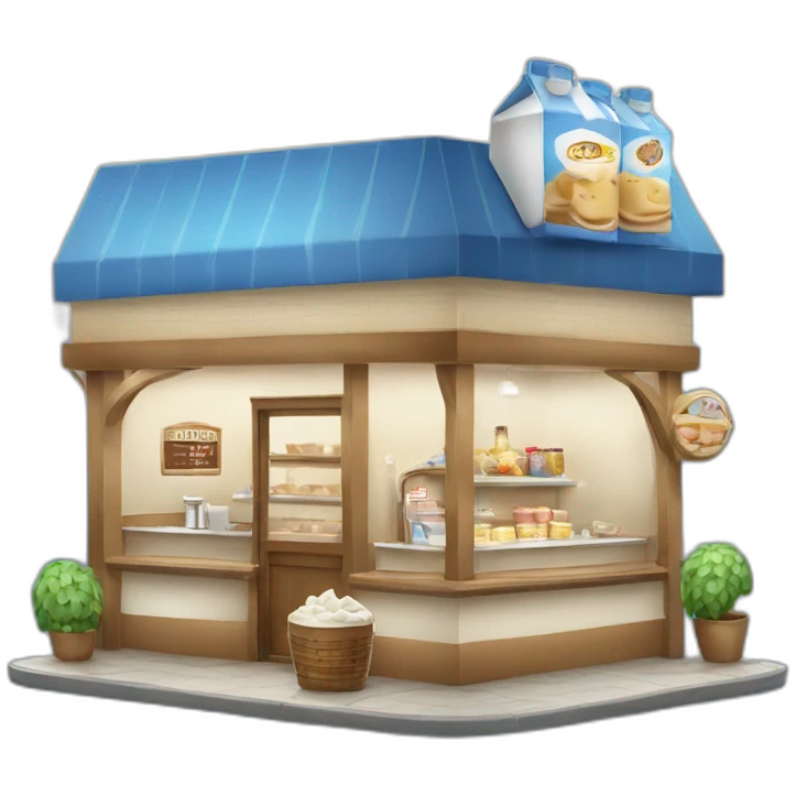 Milk and Dairy shop that look like a bar emoji