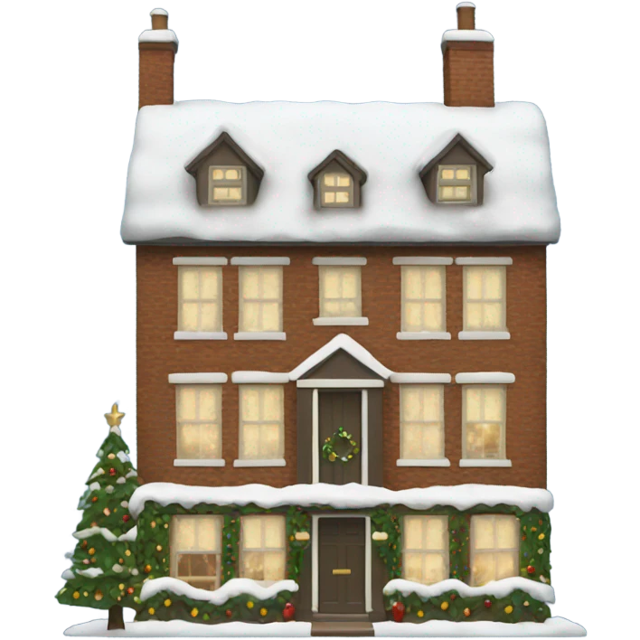 British house in Christmas emoji