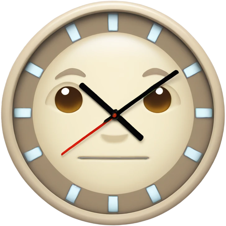 Cozy cream retro wall clock emoji
